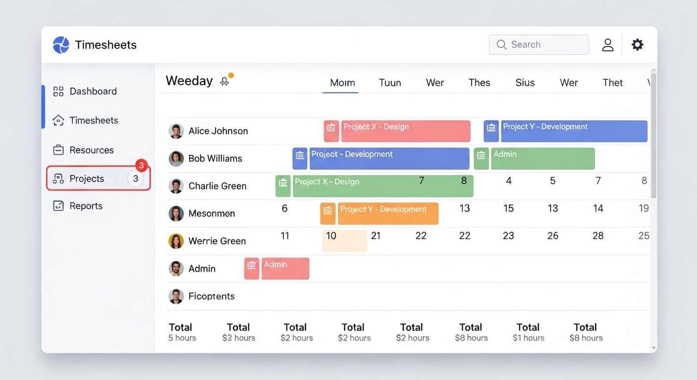Project Manager Timesheet Interface PRO.TR.ON - Project Management Platform | DST Global